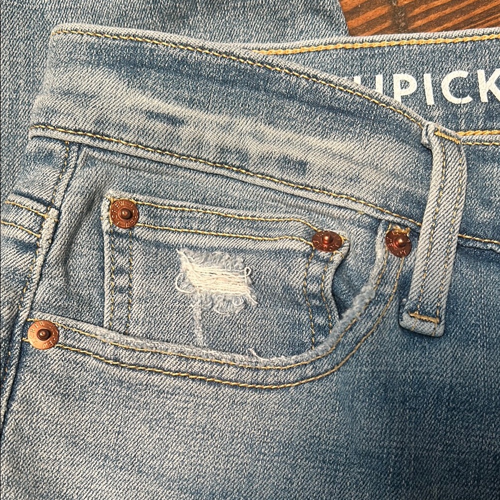 J. Crew High Waisted Toothpick Denim Blue Skinny Jeans - Picture 5 of 7